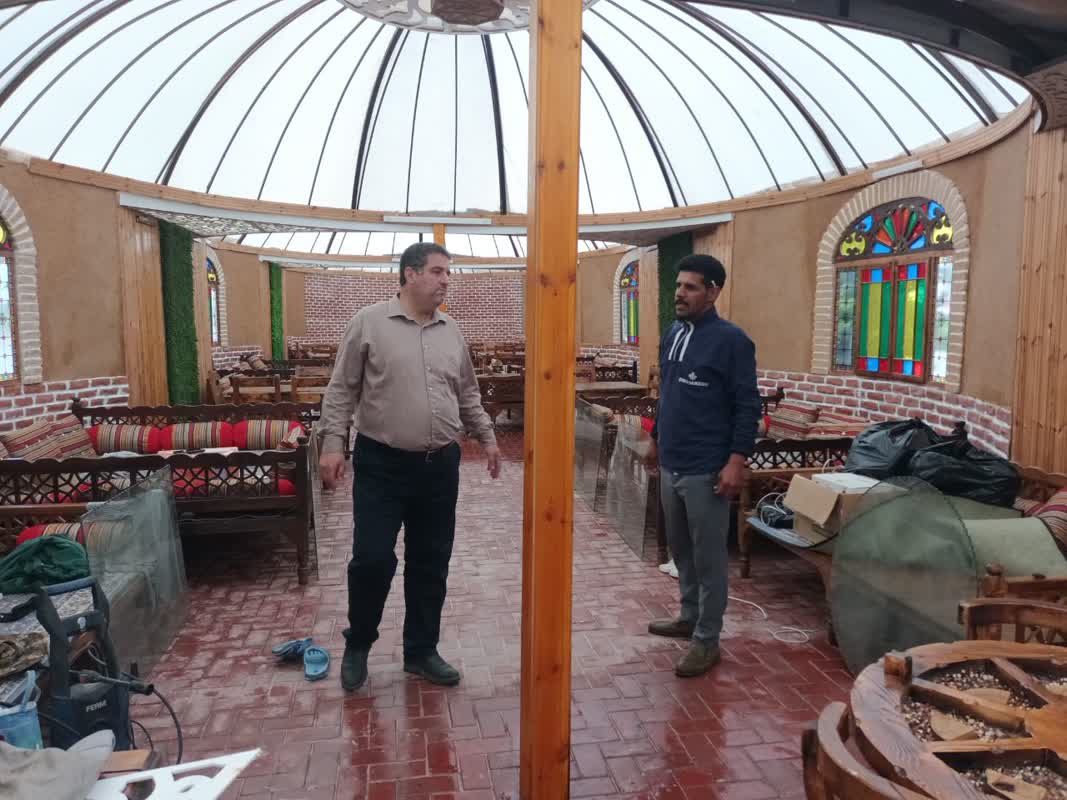 بازدید رییس میراث فرهنگی شهرستان بندرترکمن از اقامتگاه بوم گردی درحال افتتاح دهکده گردشگری گلستان